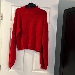 Wild fable cropped red turtleneck sweater size xxl